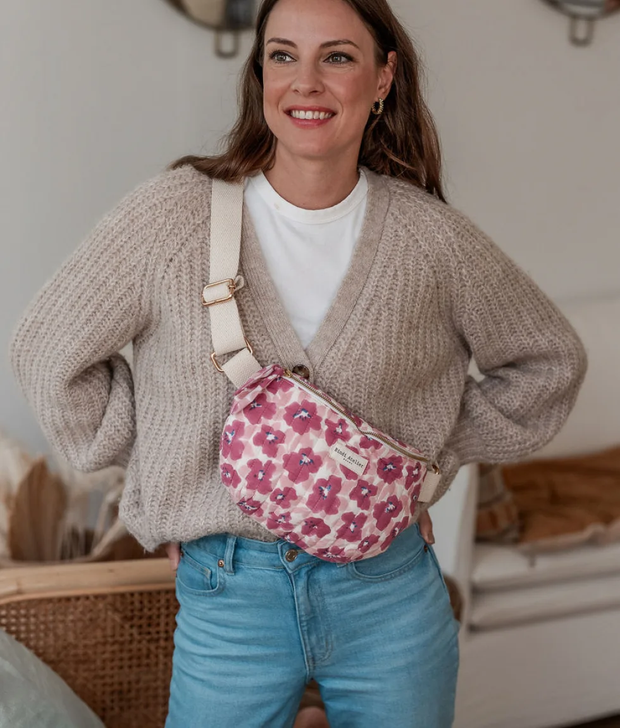sac banane motif fleuri block print - BINDI ATELIER - La Boite à Bonheur BAYEUX