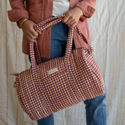 Sac Week-End Vichy - Tara Camel - Bindi Atelier