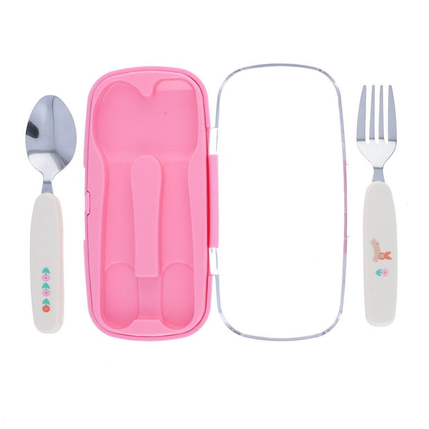 set couverts enfant lapin rose chichi pompon - Le Petit Souk