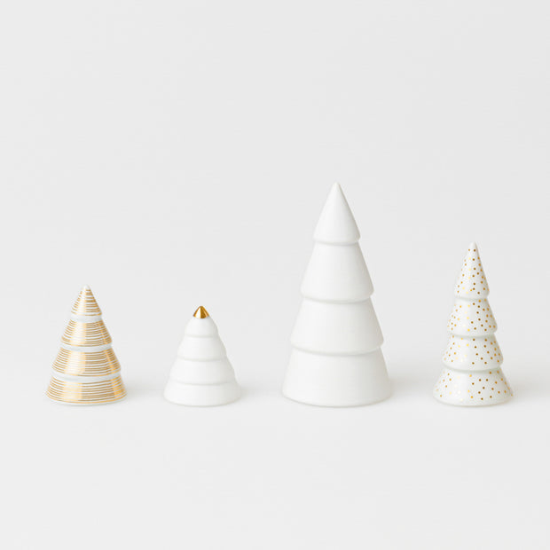 Set de 4 Sapins Dorés Porcelaine - Rader