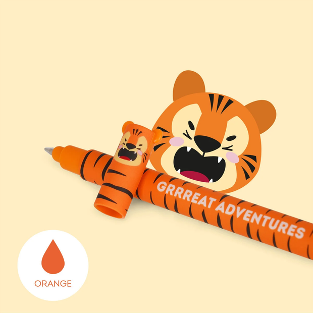 Stylo Encre Effaçable Orange Tigre - Legami - la boite à bonheur