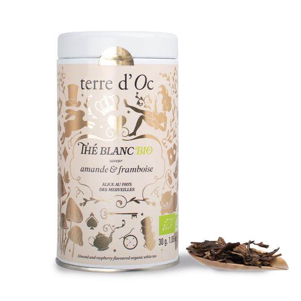 thé blanc bio amande framboise terre d'oc - La Boite à Bonheur
