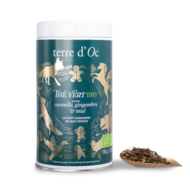 thé vert bio TERRE d'OC cannelle gingembre - La Boite à Bonheur 