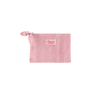 trousse plate en velours côtelé rose amour toujours - DLP