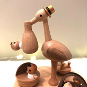 Boite à Musique en Bois Bébé Cigogne - La Boite à Bonheur 
