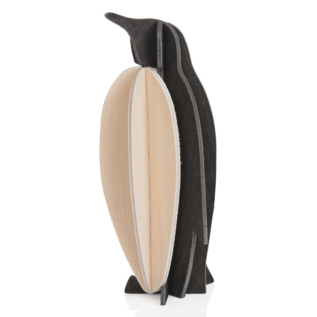 Cadeau noël pour couple : décoration pingouins amoureux en bois