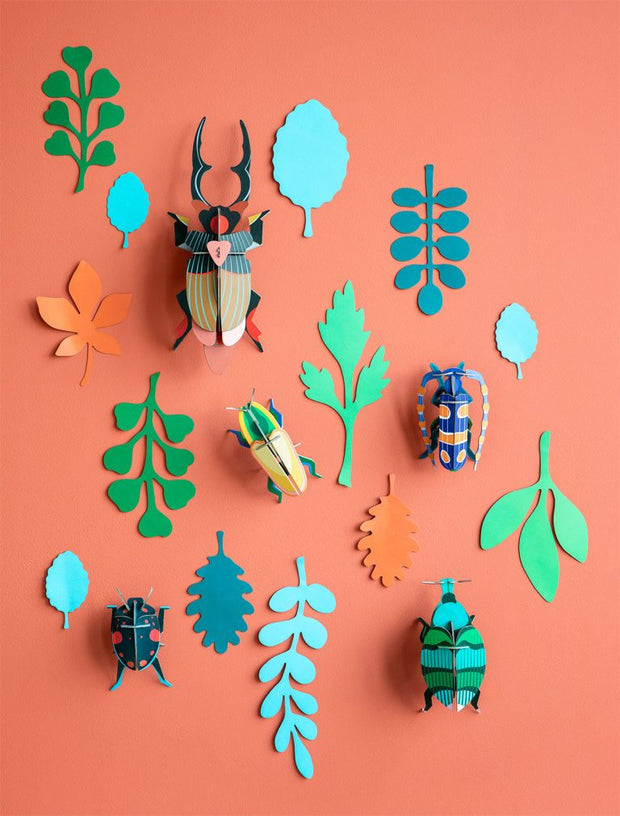 kit de décorations murales 3D en forme d'insectes scarabées studio roof