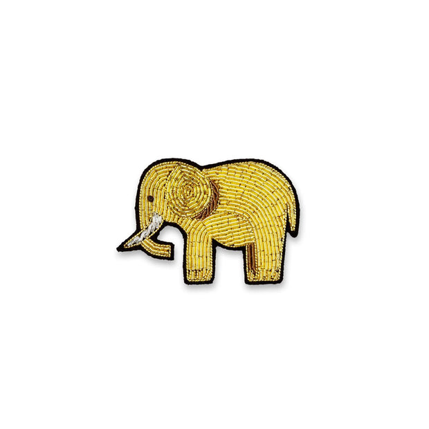 broche brodée macon lesquoy éléphant doré