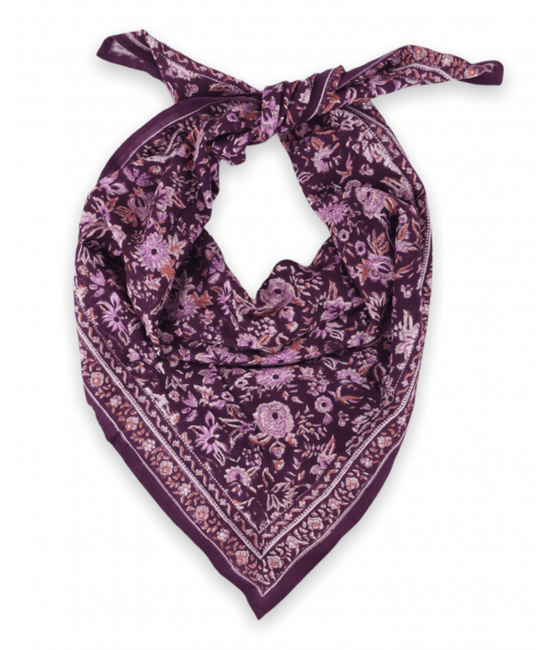 foulard block print bindi atelier violet - La Boite à Bonheur