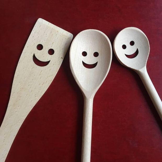 Set de 3 Cuillères en Bois - Happy Spoon