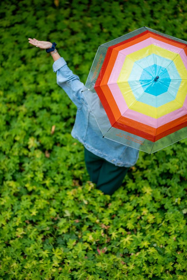 parapluie transparent cloche DLP arc-en-ciel
