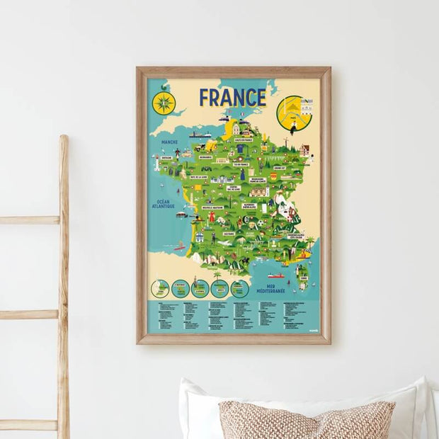 Poster Stickers Carte de France - Poppik