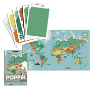 Poster Stickers Carte du Monde Poppik - La Boite à Bonheur 