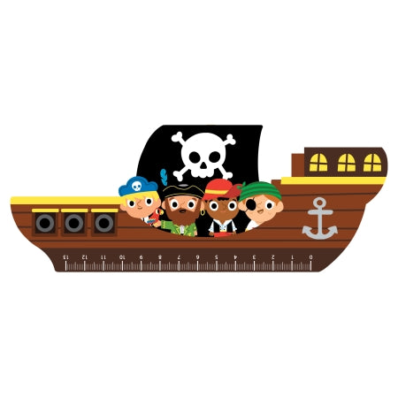 règle en bois en forme de bateau de pirates