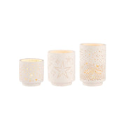 set de 3 photophores en porcelaine blanche motif noël RADER - La Boite à Bonheur
