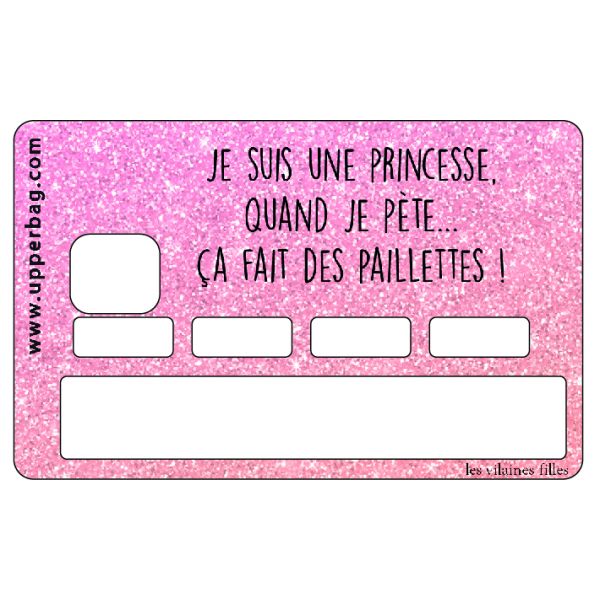 Sticker de Carte Bleue "Je Suis Une Princesse" - La Boite à Bonheur 
