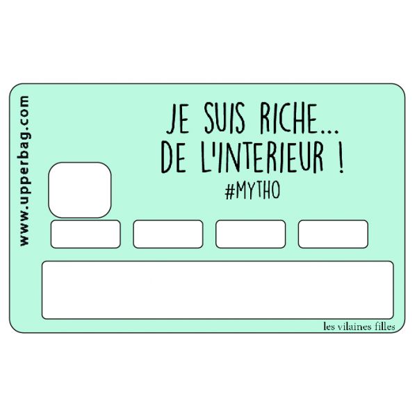 Sticker de Carte Bleue "Je Suis Riche... de l'Intérieur" - La Boite à Bonheur 