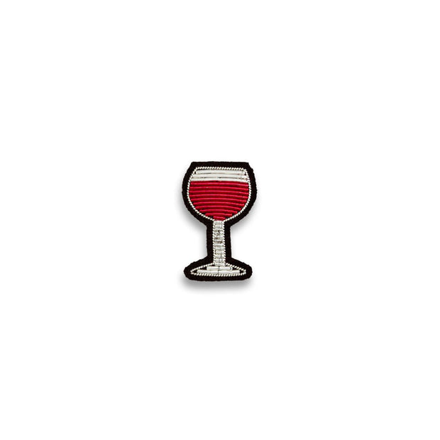 broche brodée macon lesquoy verre de vin rouge